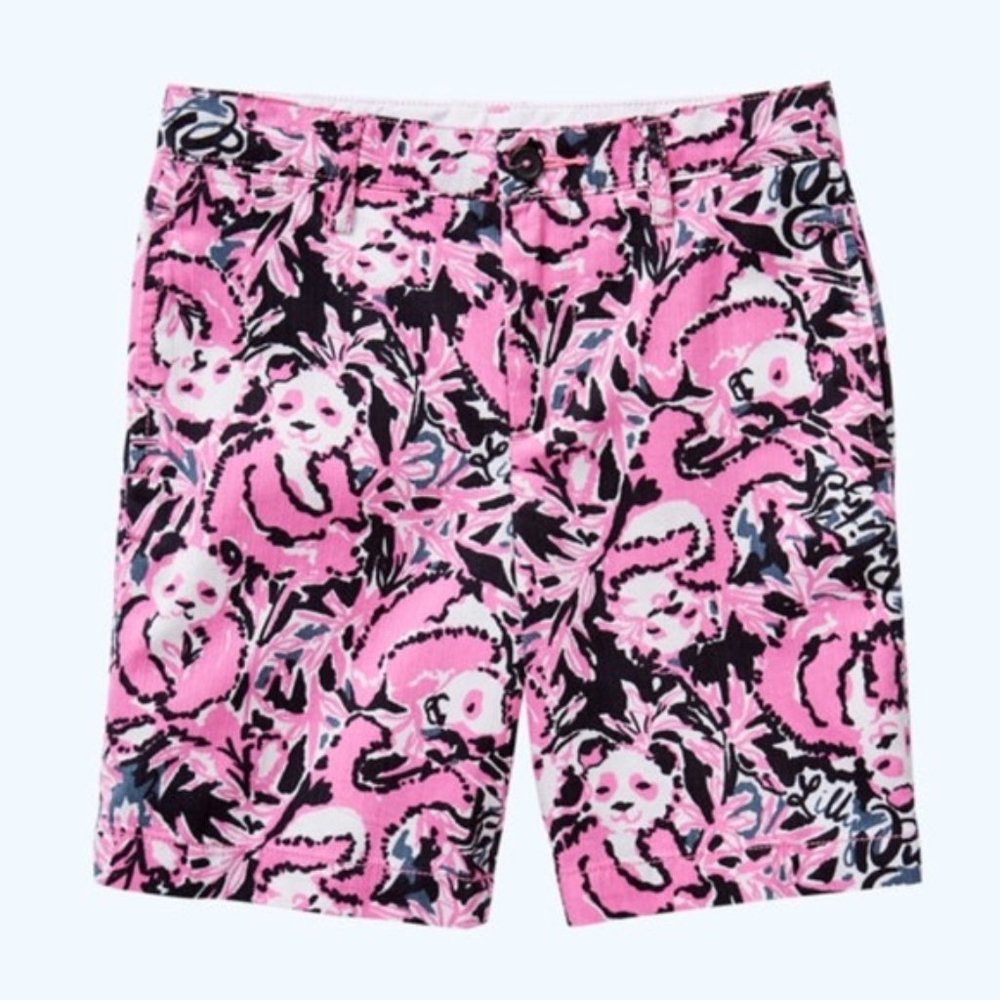 Lilly Pulitzer Men's Beaumont Chino Golf Shorts Floral Panda Printed - Picture 2 of 5
